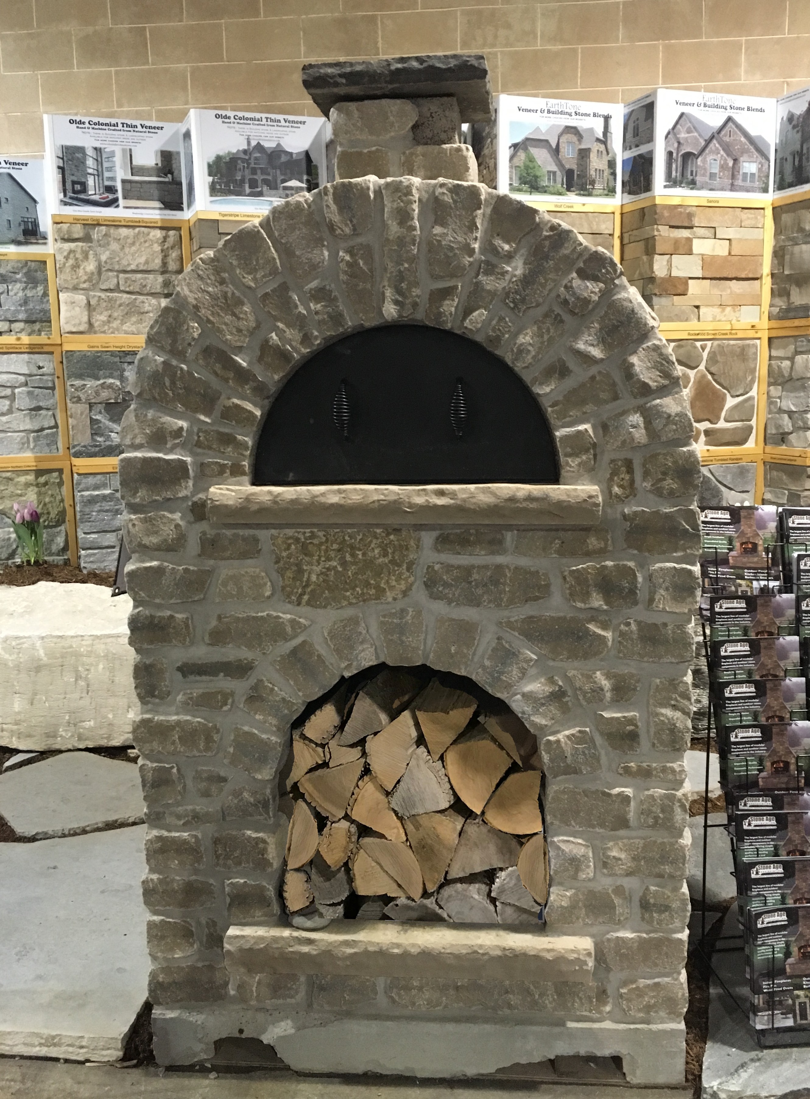 stone fire pit with chimney on Pizza Ovens Fireplaces Fire Pits And Smokers Colonial Brick Stone Inc